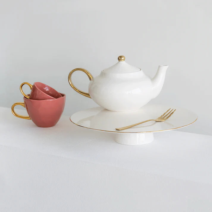 Tasse à thé anse dorée