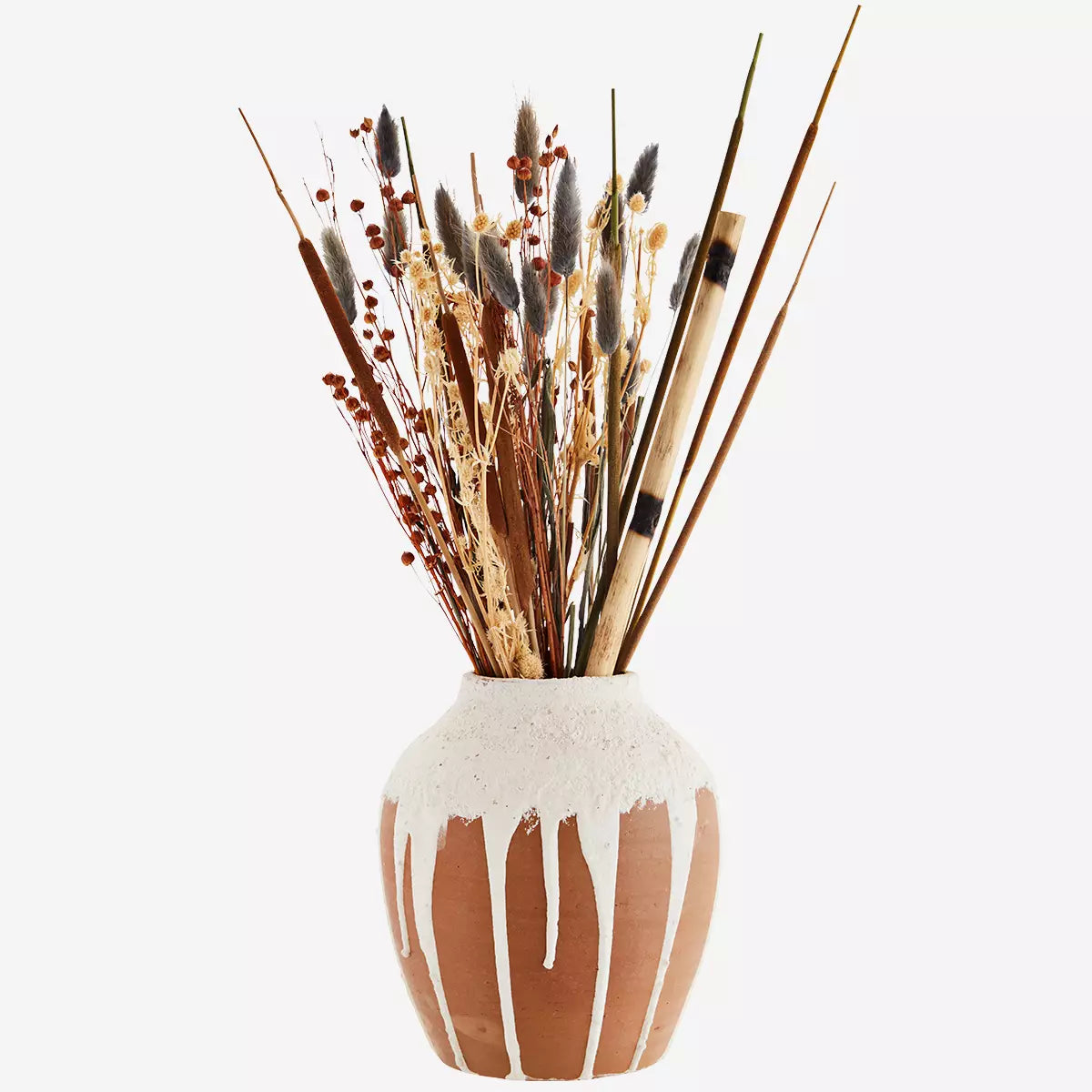 Vase terracotta et blanc 17x20cm