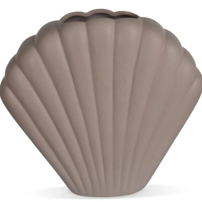 Coquillage vase céramique opaque L19 P7 H18 cm