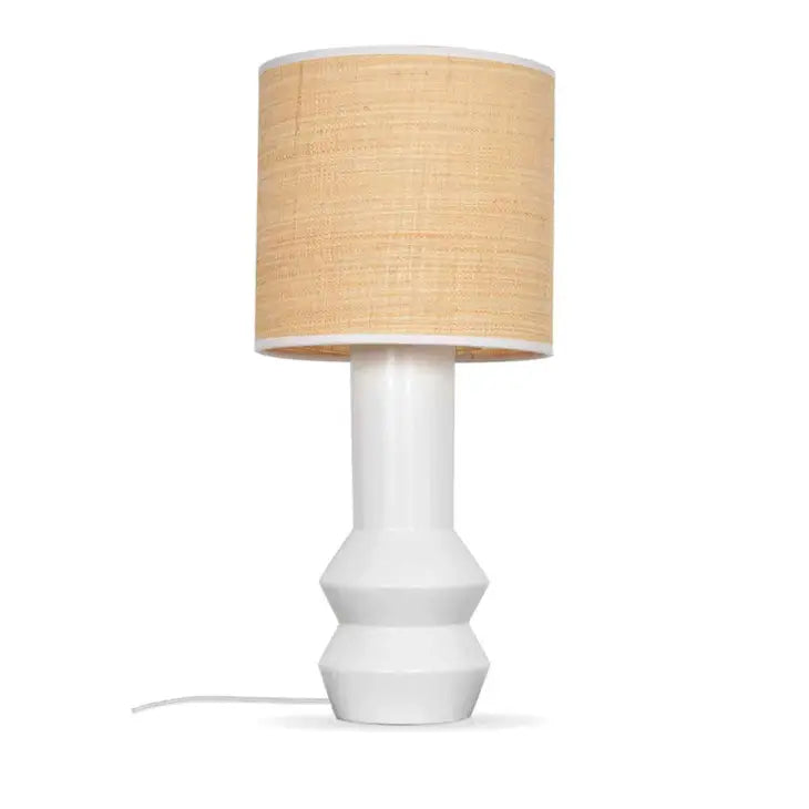 Lampe de table en rotin