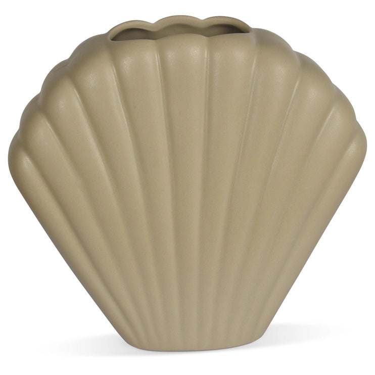 Coquillage vase céramique opaque L19 P7 H18 cm