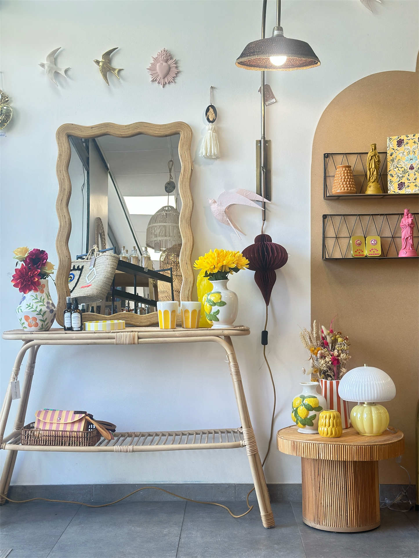 Miroir Éloïse rectangle en rotin – 60 x 90 cm