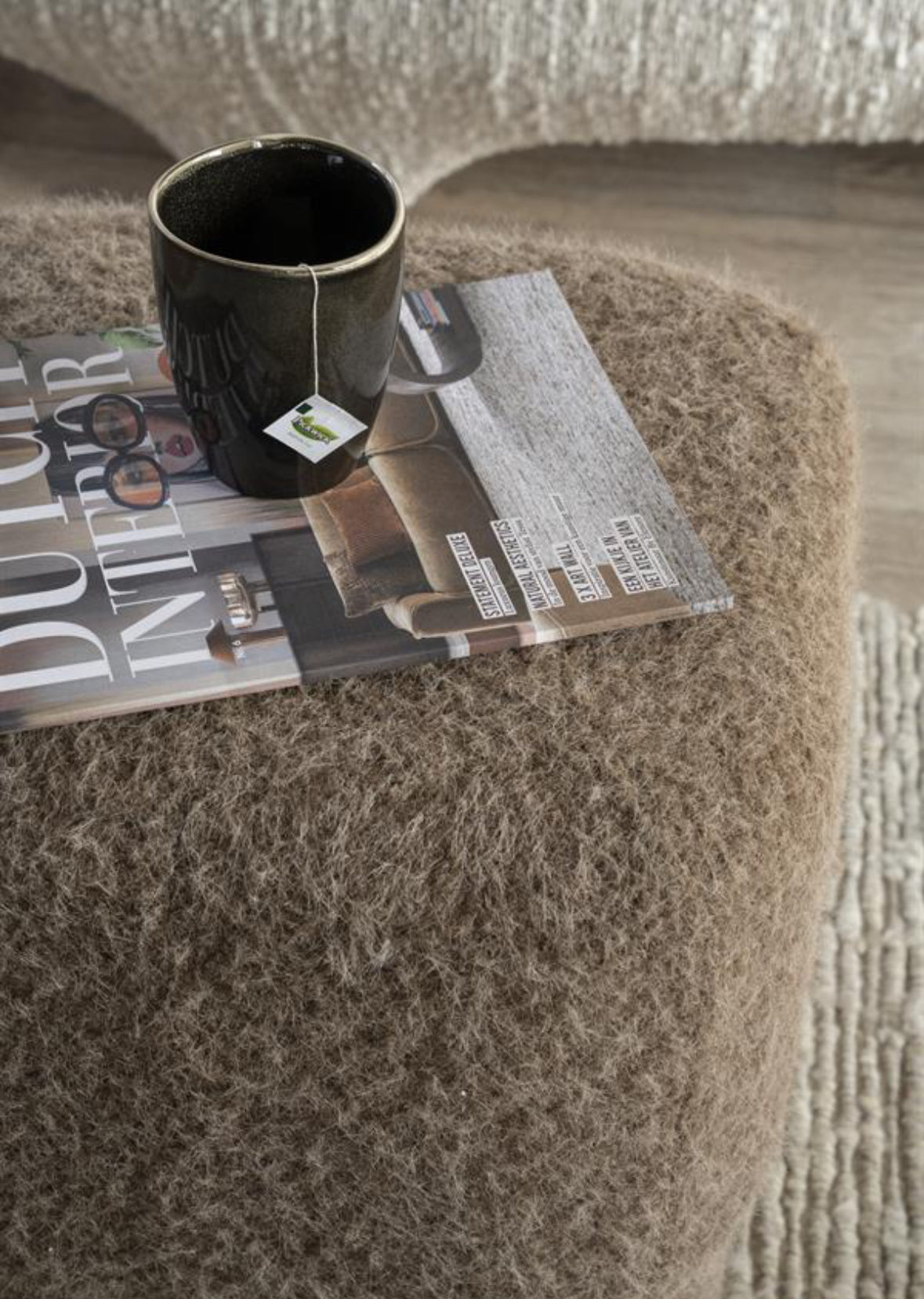 Pouf carré taupe 40x40x40cm