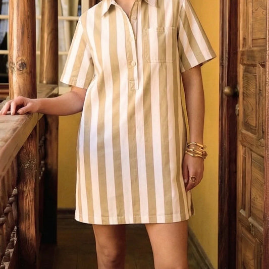 Robe rayure Beige Vanilla