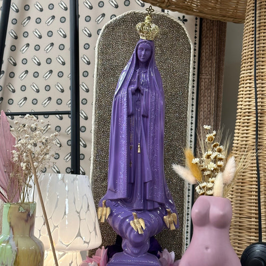 Vierge création unique violette 50cm