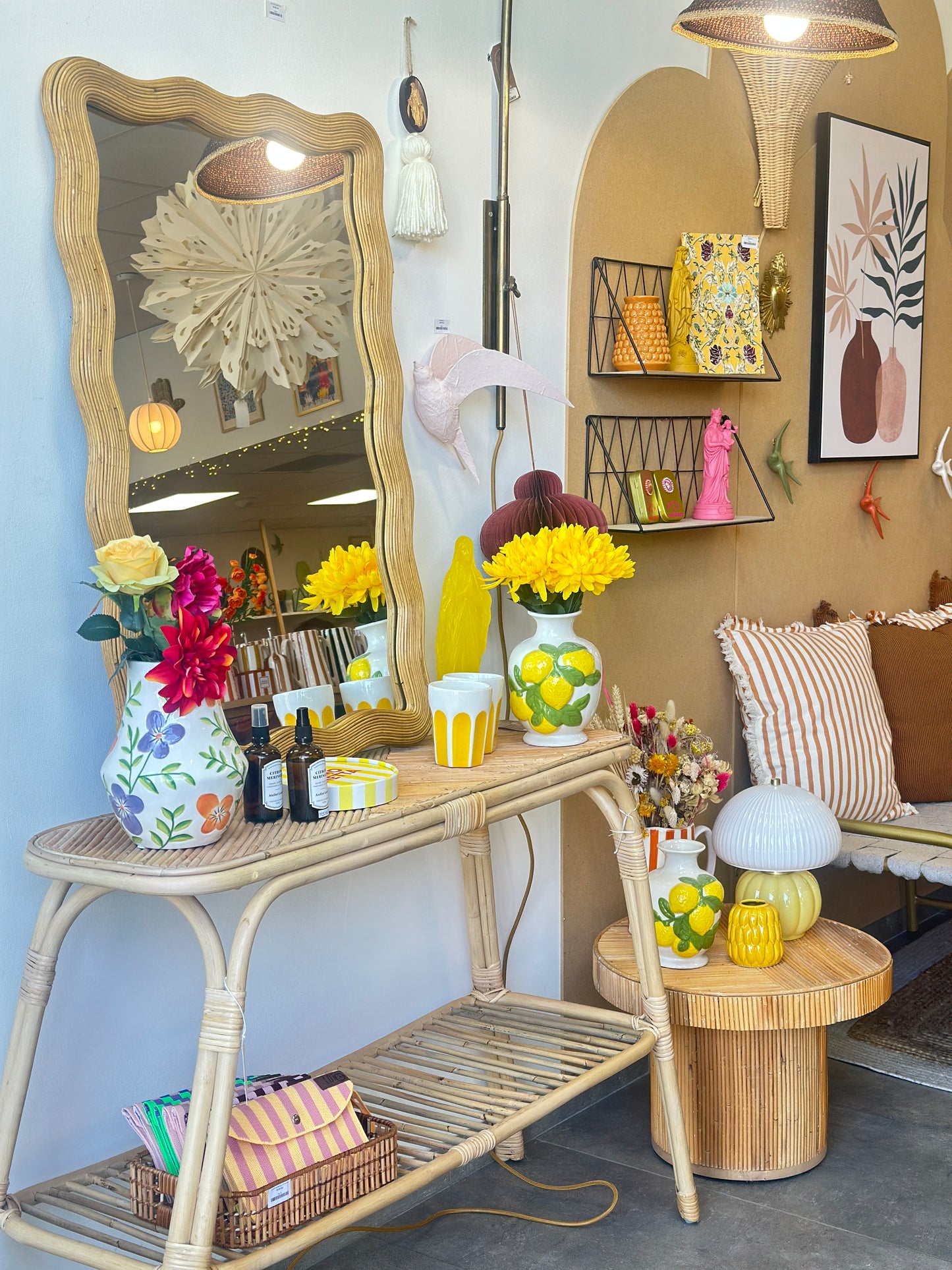 Miroir Éloïse rectangle en rotin – 60 x 90 cm