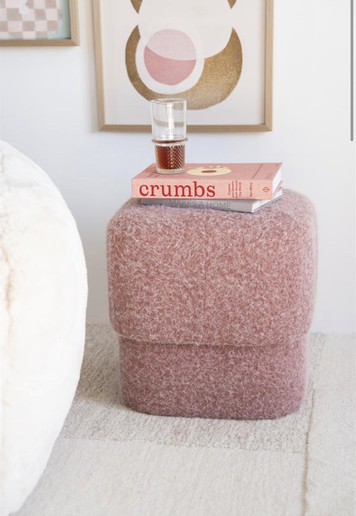 Pouf carré Rose doux  40x40x40cm