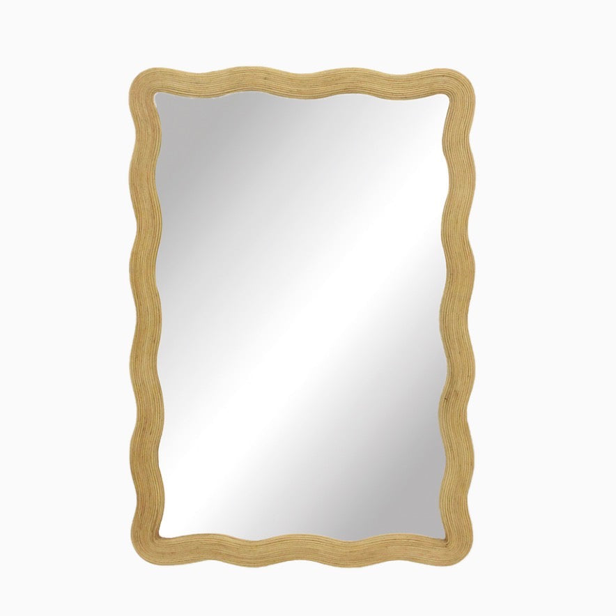 Miroir Éloïse rectangle en rotin – 60 x 90 cm