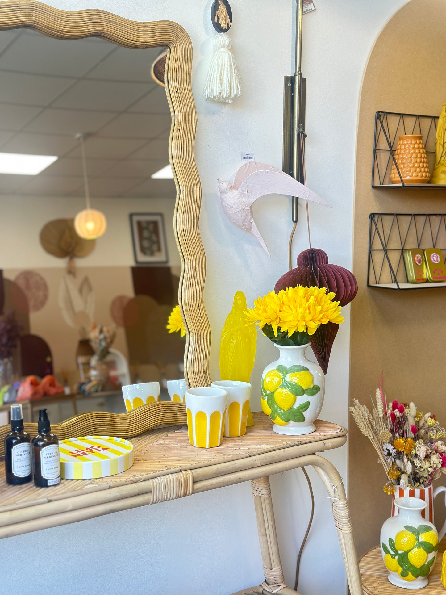 Miroir Éloïse rectangle en rotin – 60 x 90 cm