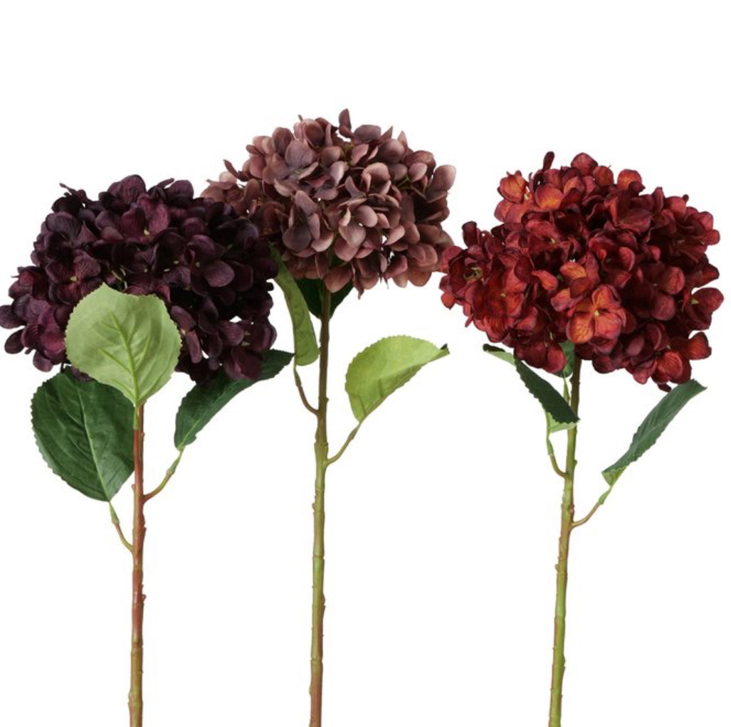 Hortensia artificiel sur tige – Fleur décorative