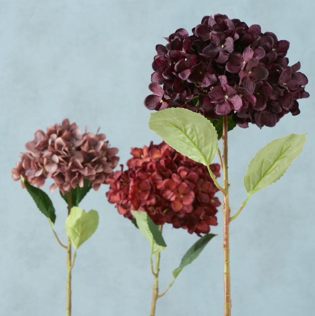 Hortensia artificiel sur tige – Fleur décorative