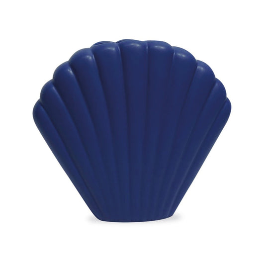 Coquillage vase céramique opaque  Bleu L19 P7 H18 cm