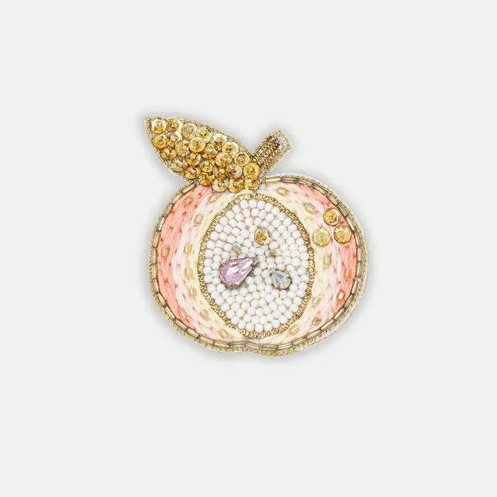 Broche cœur ex Voto/ Fraise/ Pomme