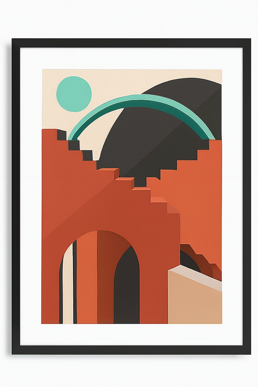 Affiche encadrée – Architecture minimaliste (42.5x53 cm)