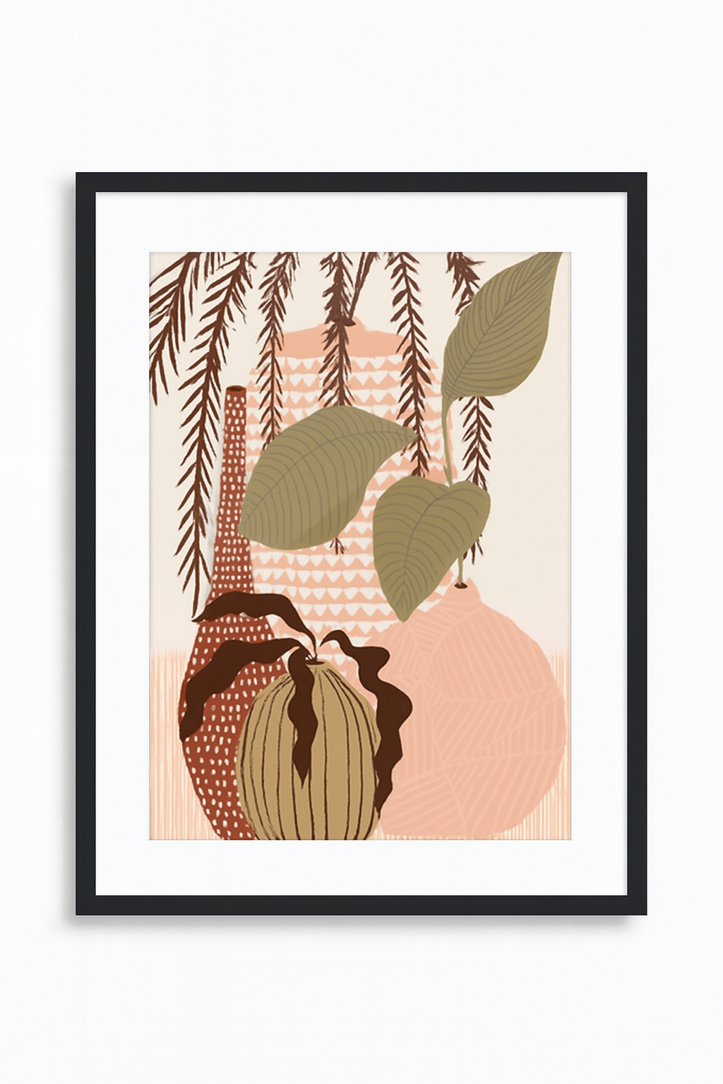 Affiche encadrée – Botanique abstraite (42,5 x 53 cm)