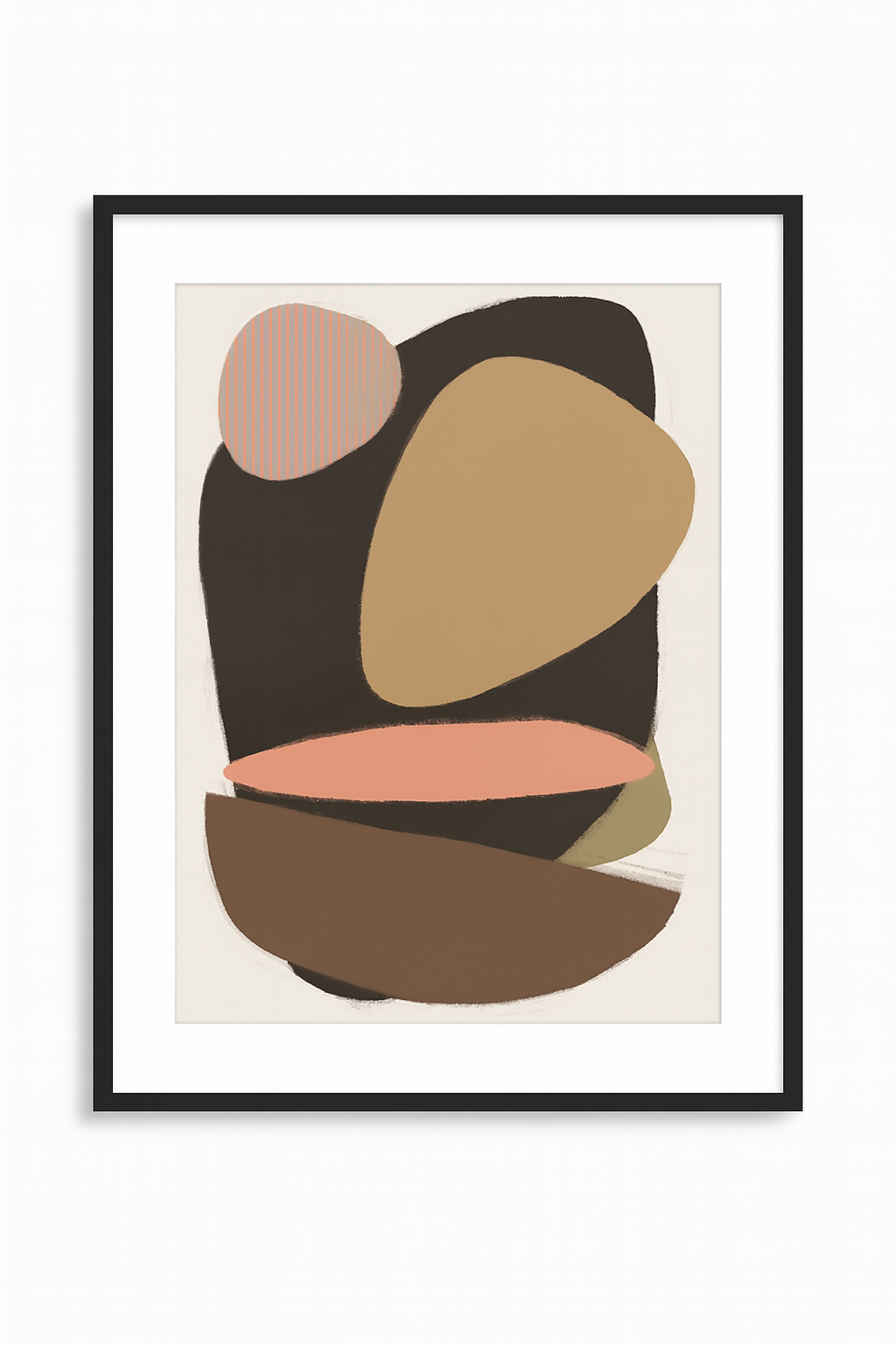 Affiche encadrée – Formes organiques abstraites (42,5 x 53 cm)