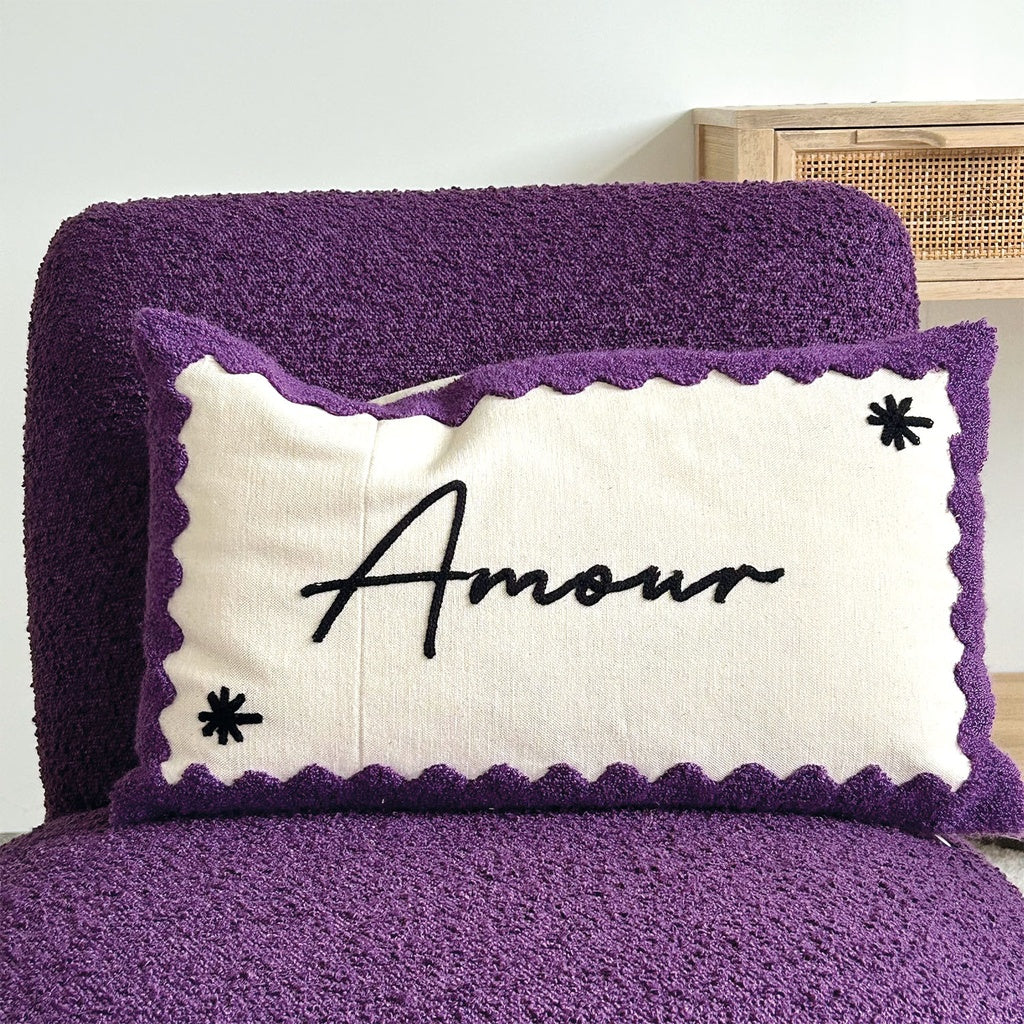 Coussin amour violet