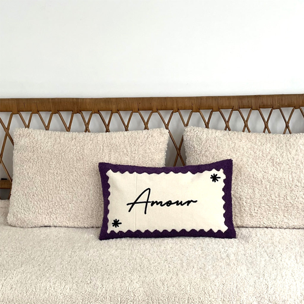 Coussin amour violet