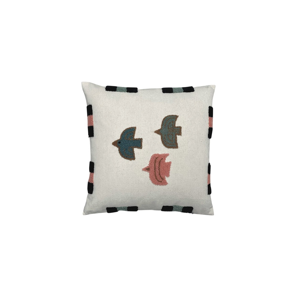 Coussin carré oiseaux