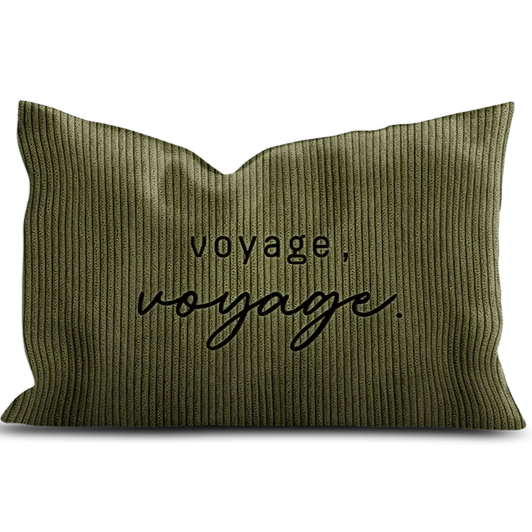 Coussin côtelé kaki voyage voyage