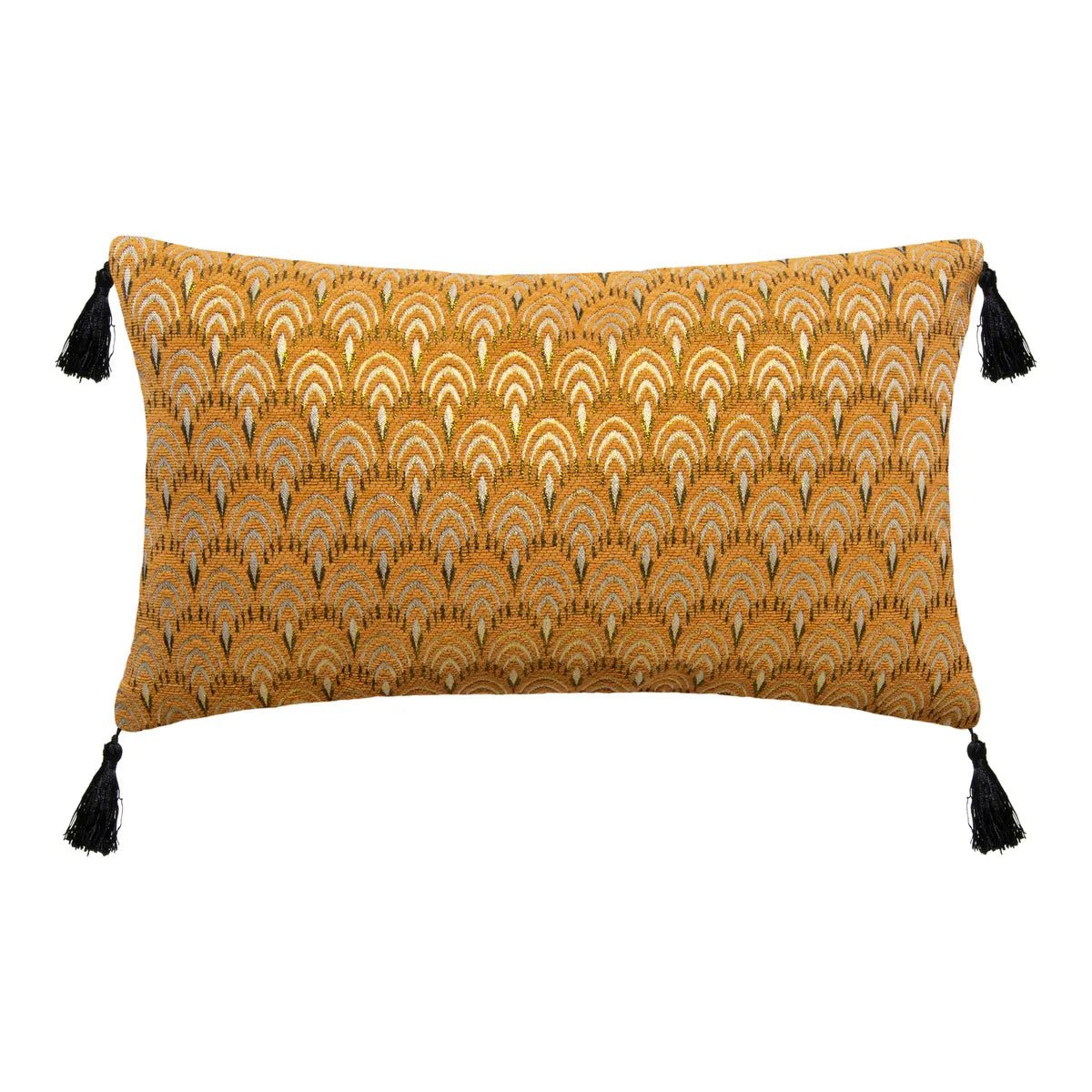 Coussin rectangle jaune 30x50 cm