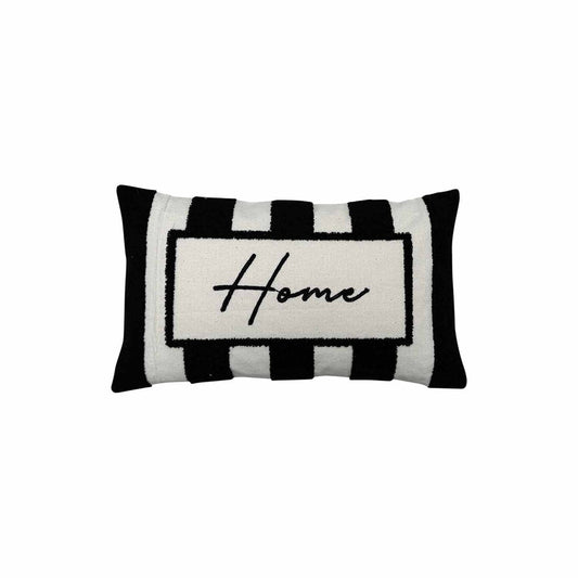 Coussin rayure blanche et noir home