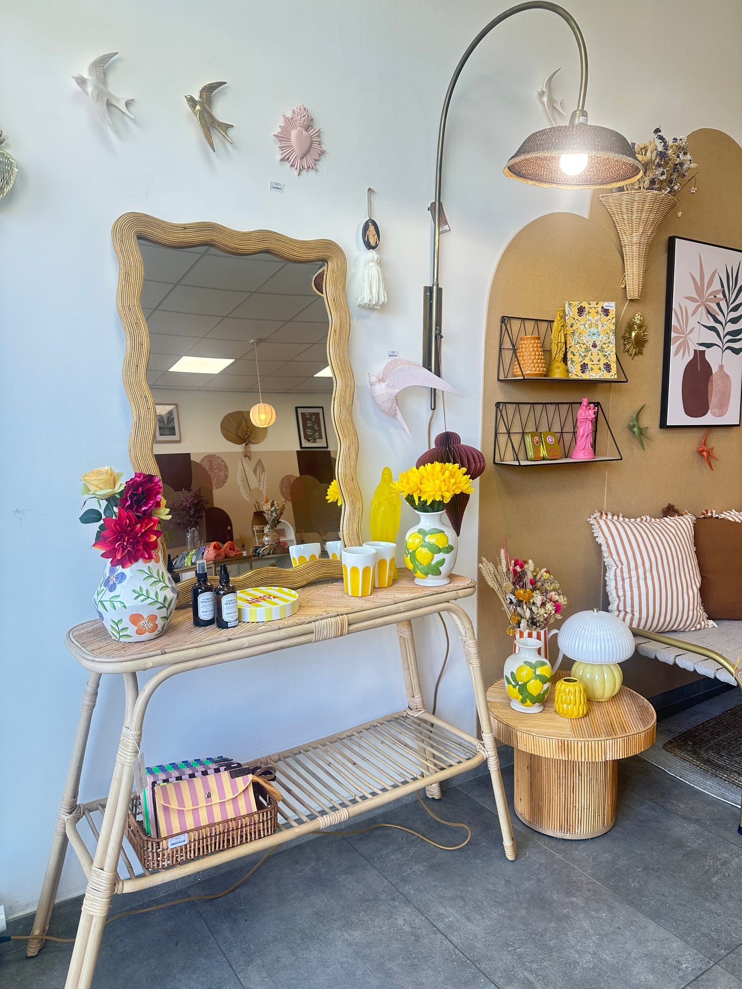 Miroir Éloïse rectangle en rotin – 60 x 90 cm