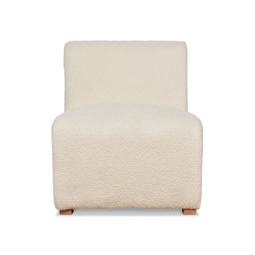 Fauteuil modulable bouclette pieds en bois