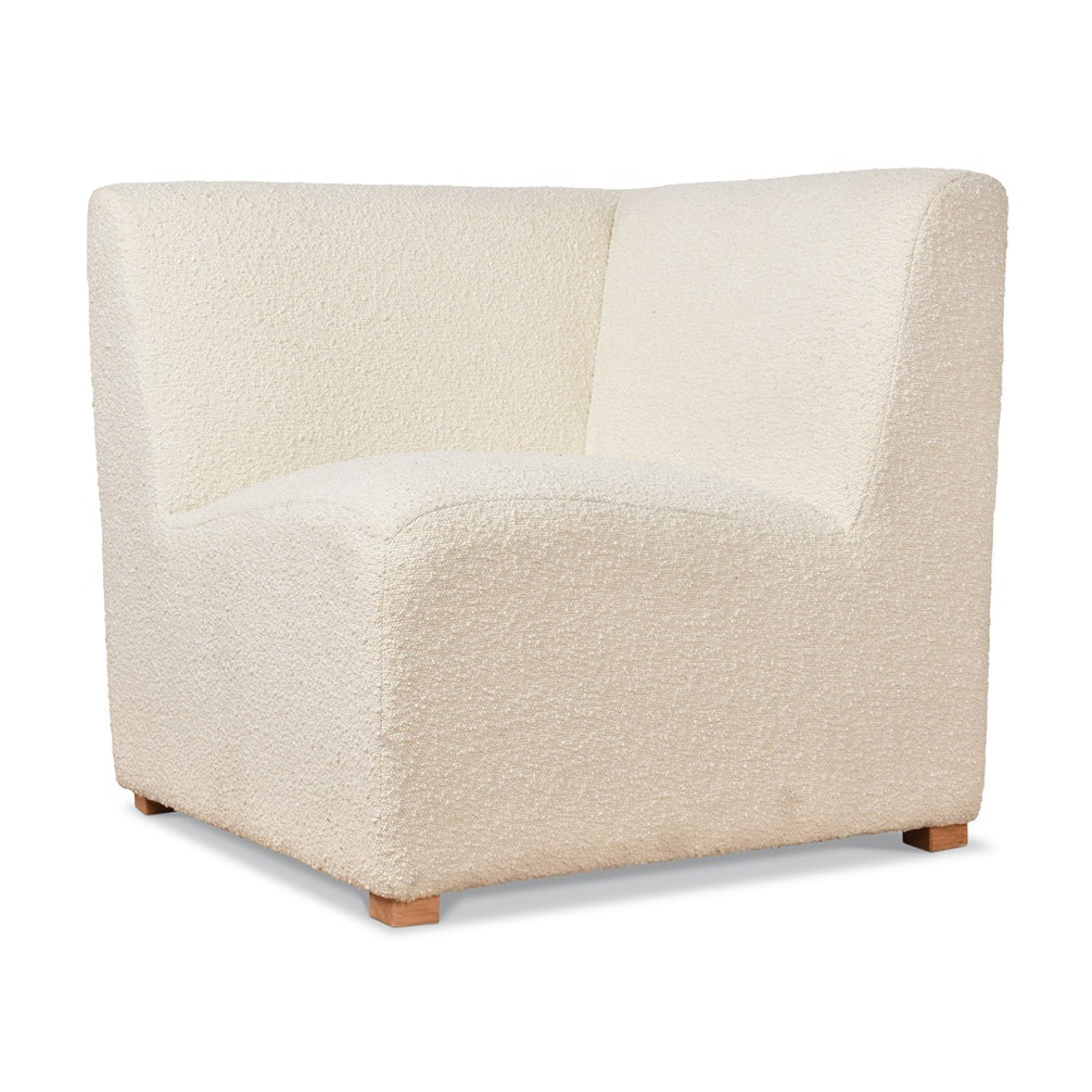 Fauteuil modulable bouclette pieds en bois