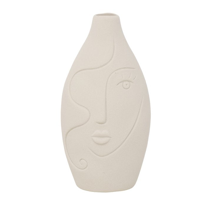 Vase visage blanc haut H23CM