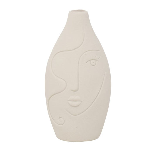 Vase visage blanc haut H23CM