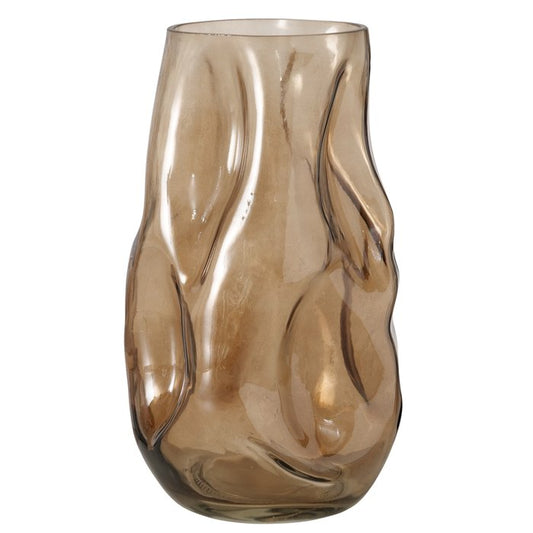 Vase ondulé marron H26CM