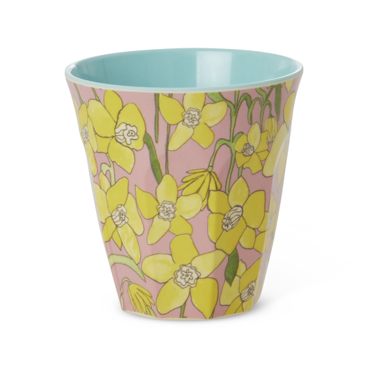 Gobelet imprimé fleurs jaune