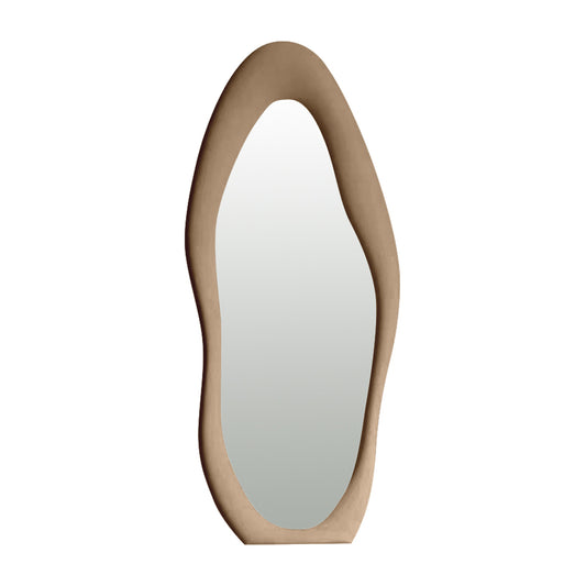 Miroir organique velours beige