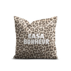 Coussin carré en velours léopard casa bonheur