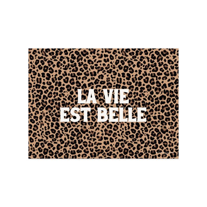 Set de table vinyle 33x45 "La vie est belle" motif léopard