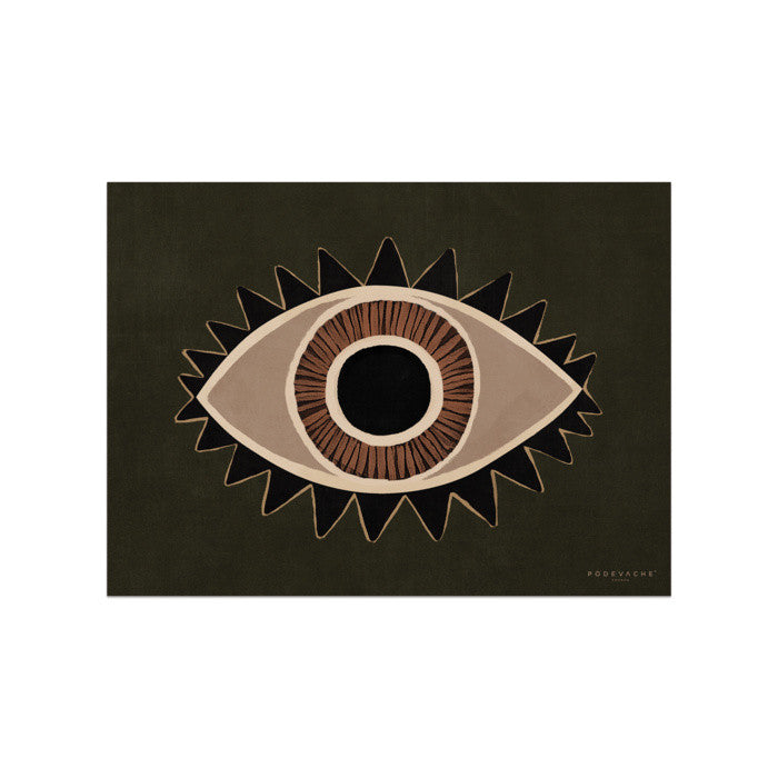 Set de table vinyle 33x45 "Oeil Kaki et noir"