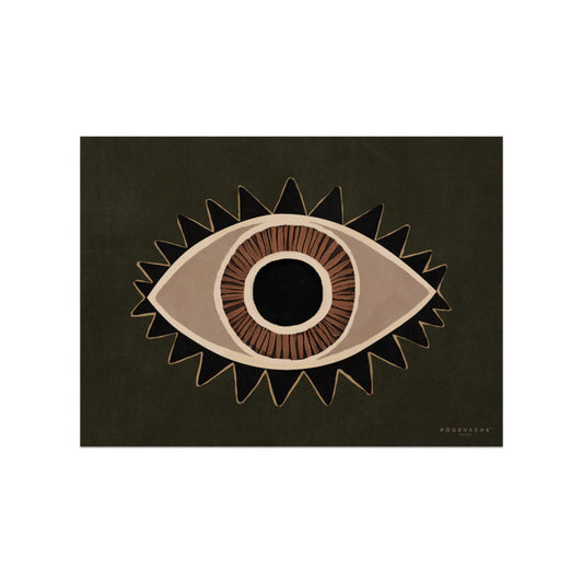 Set de table vinyle 33x45 "Oeil Kaki et noir"