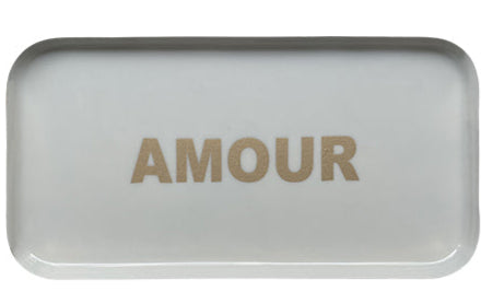 Plateau rectangulaire en métal à message