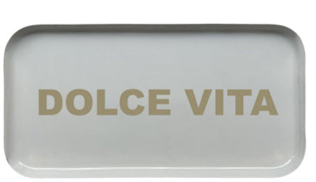 Plateau rectangulaire en métal à message