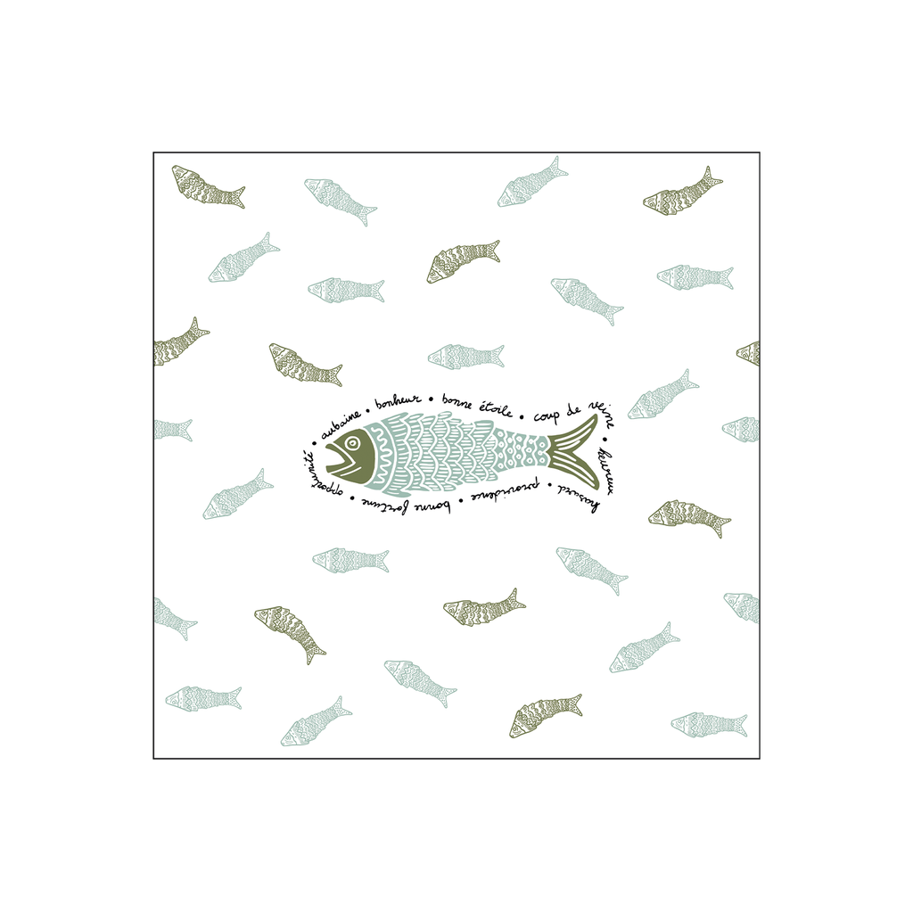 Serviette en papier poissons