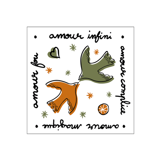 serviette en papier hirondelle amour