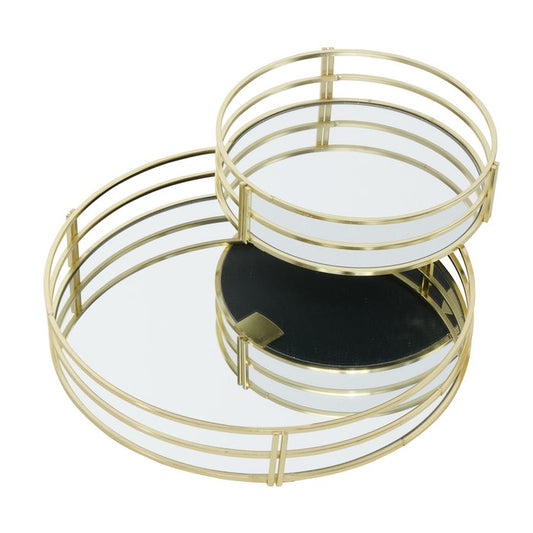 Set de 2 plateaux à miroir doré