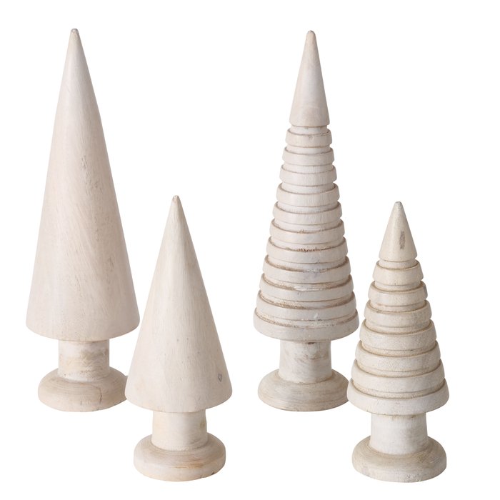 Set de 2 sapin de noël bois blanc