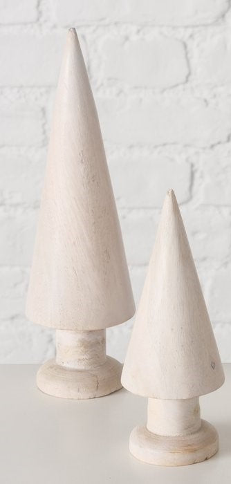 Set de 2 sapin de noël bois blanc