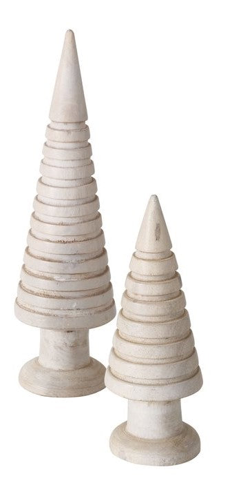 Set de 2 sapin de noël bois blanc