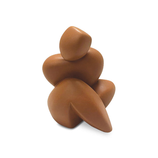 Statuette femme jambes croisées terracotta