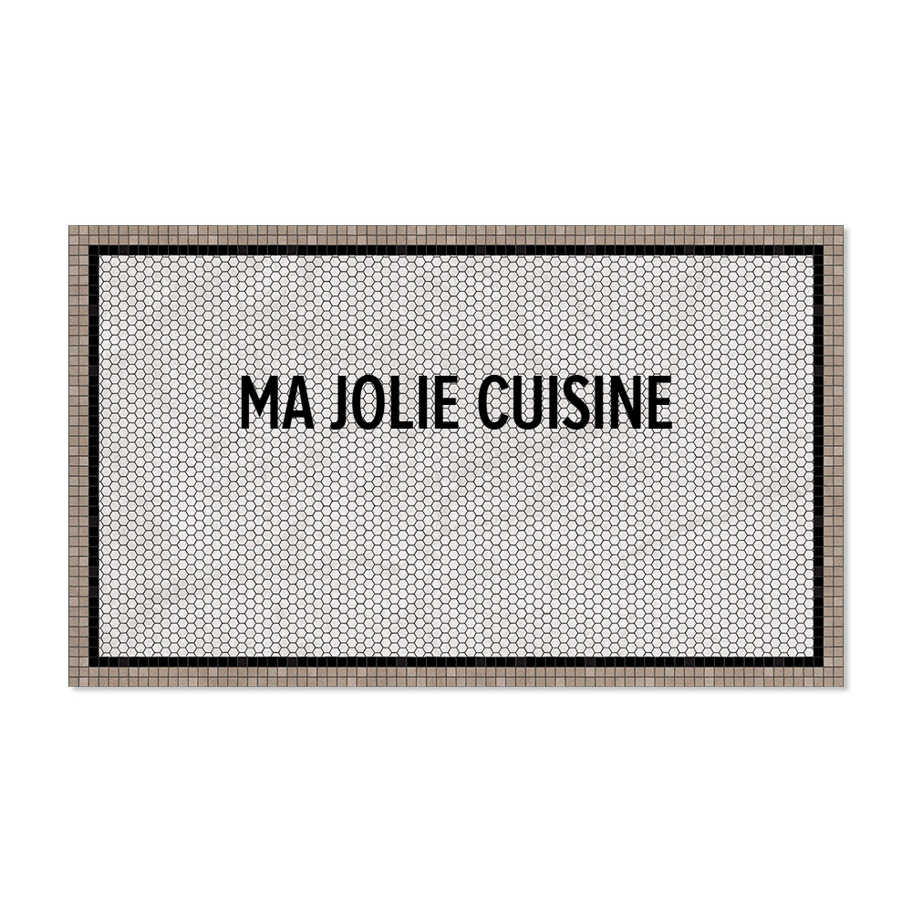 Tapis vinyle imprimé message