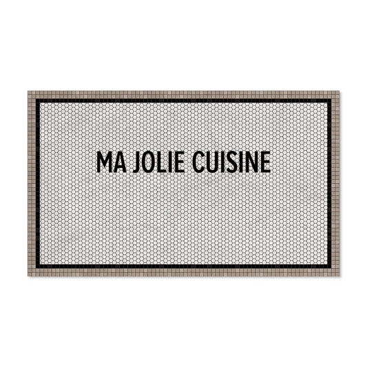 Tapis vinyle imprimé message