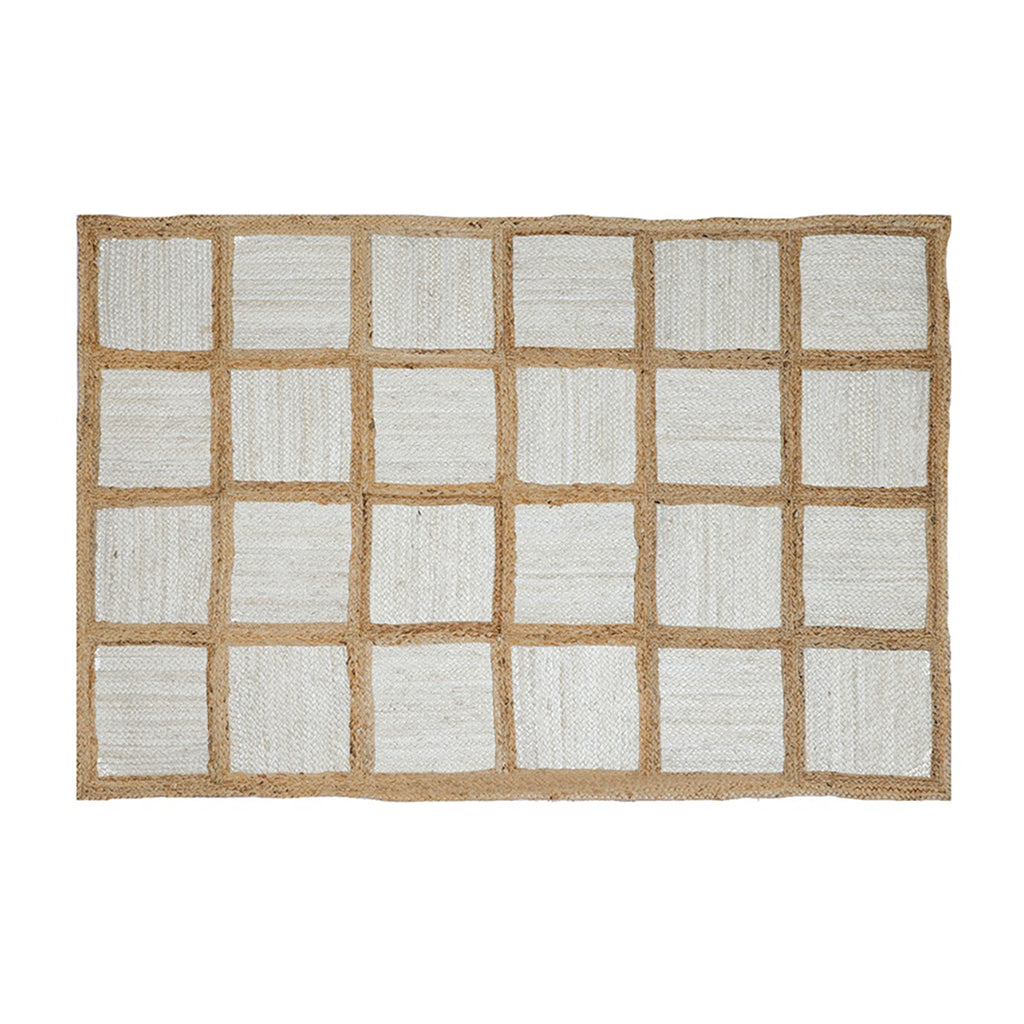 Tapis jute beige et blanc 120x170 cm